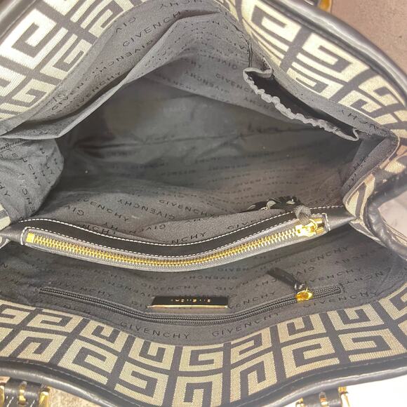 Authentic Givenchy Canvas & Leather Tote – Geometric Print Adjustable Straps - Picture 15 of 16